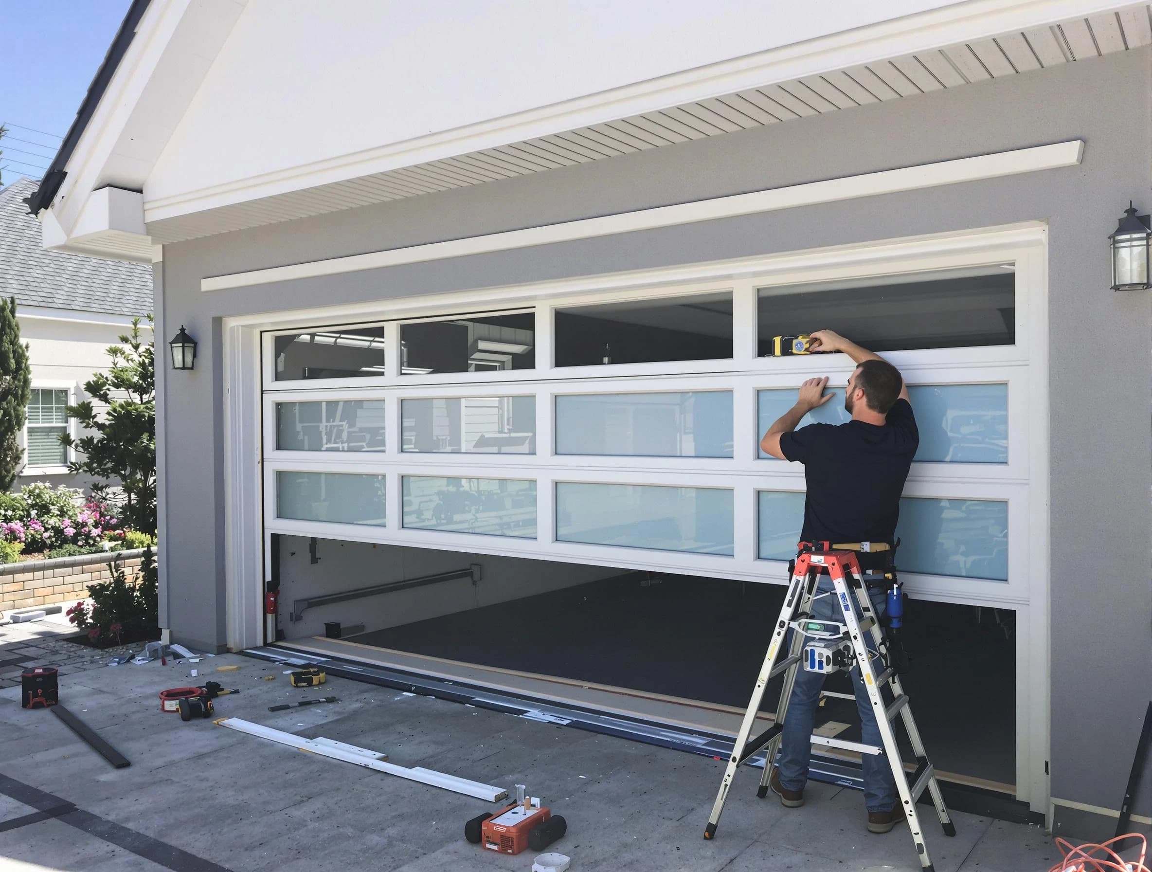 Glenshaw Garage Door Repair team performing garage door replacement in Glenshaw