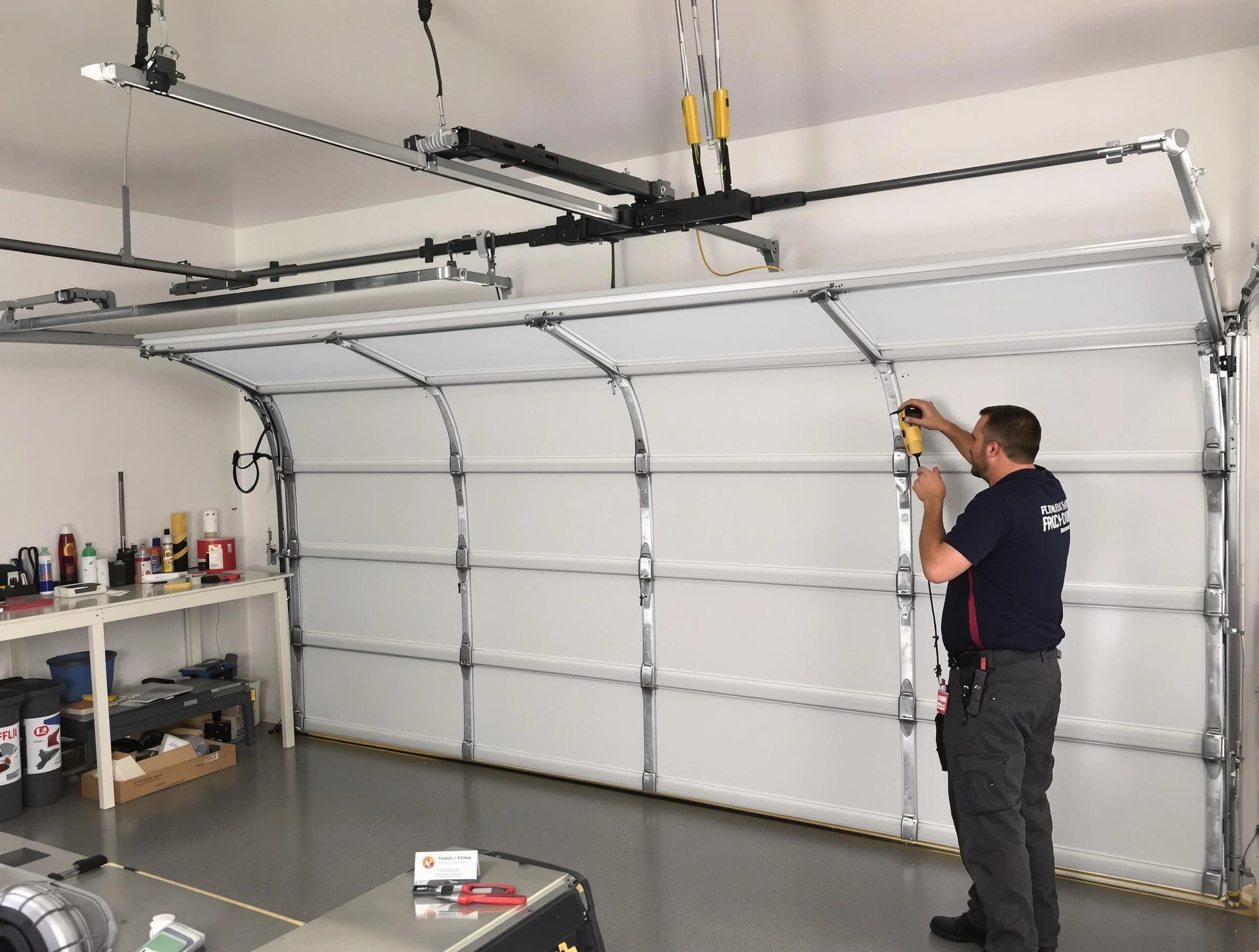 Glenshaw Garage Door Repair certified technician performing overhead door system repair in Glenshaw