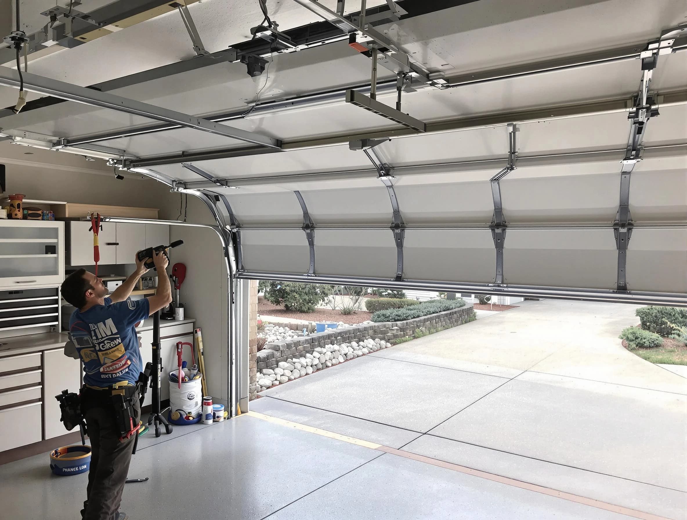 Garage door track repair service by Glenshaw Garage Door Repair in Glenshaw