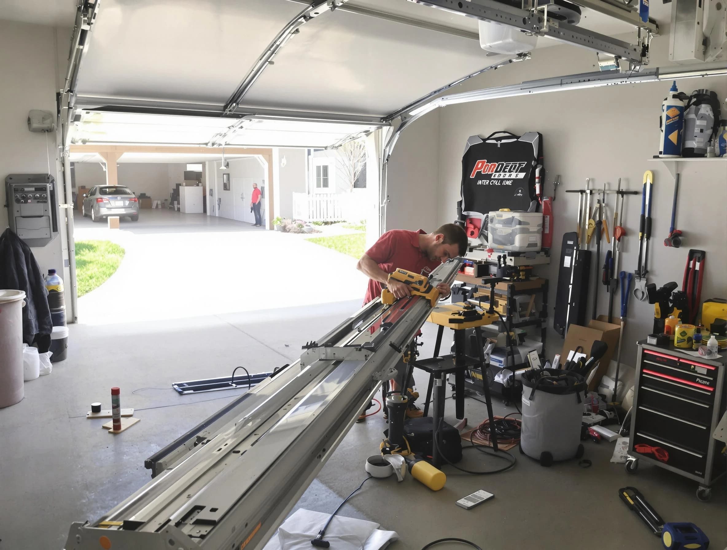 Glenshaw Garage Door Repair expert performing track repair in Glenshaw