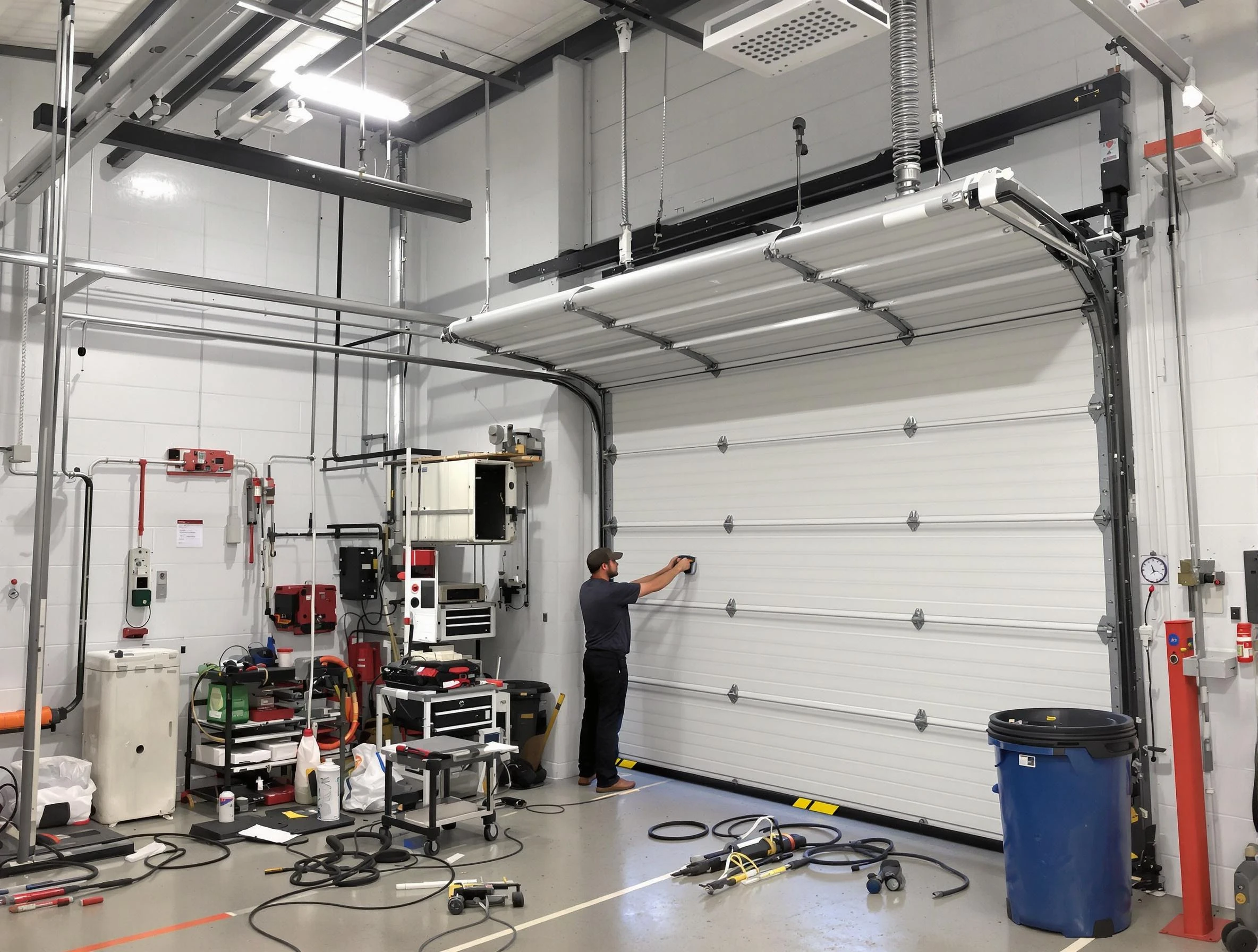 Glenshaw Garage Door Repair certified technician performing commercial door repair at a Glenshaw business facility