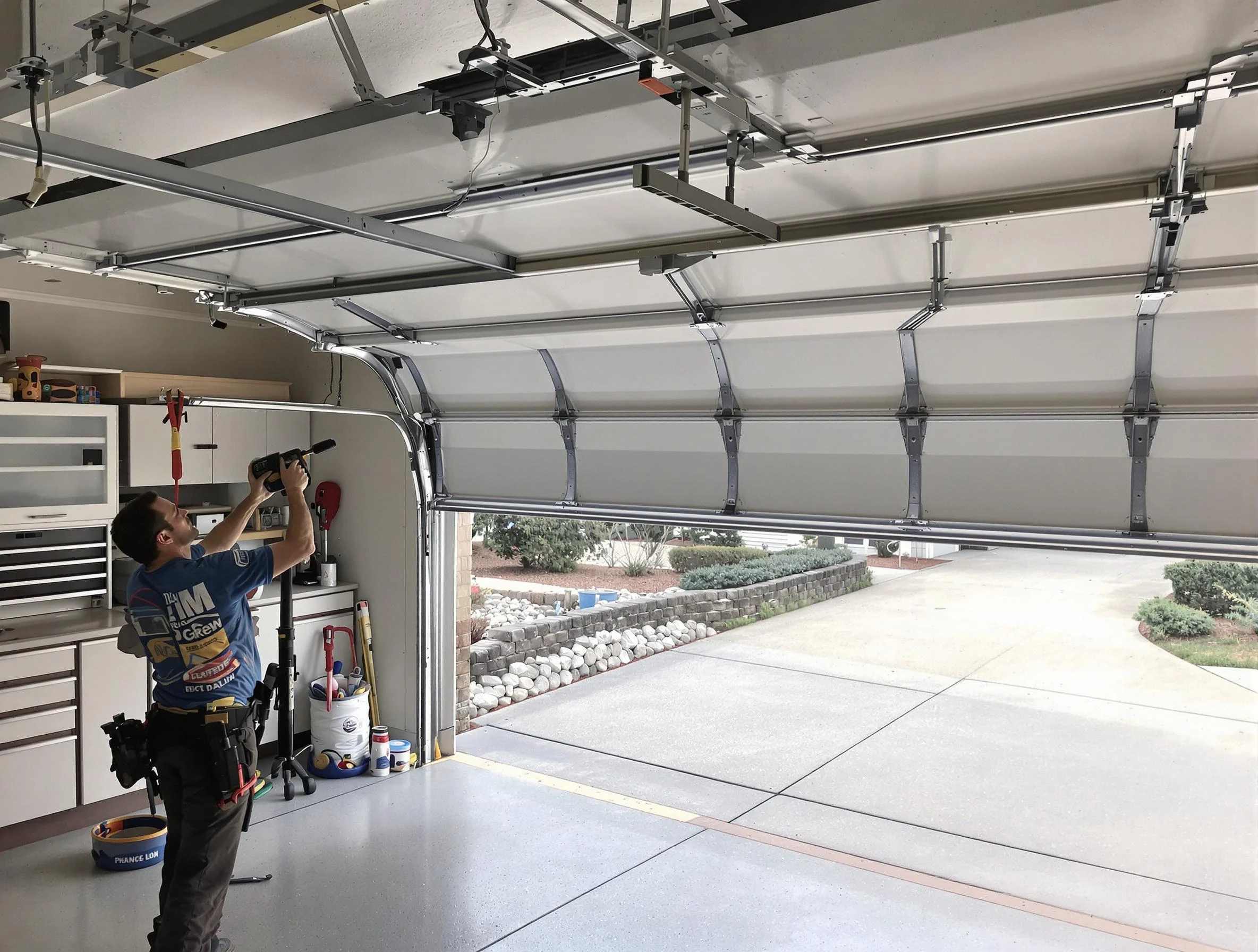 Garage door track repair service by Glenshaw Garage Door Repair in Glenshaw